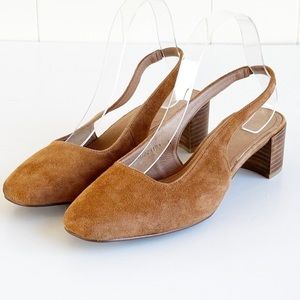 J. Jill Mila Tan Suede Slingback Pumps Size 9